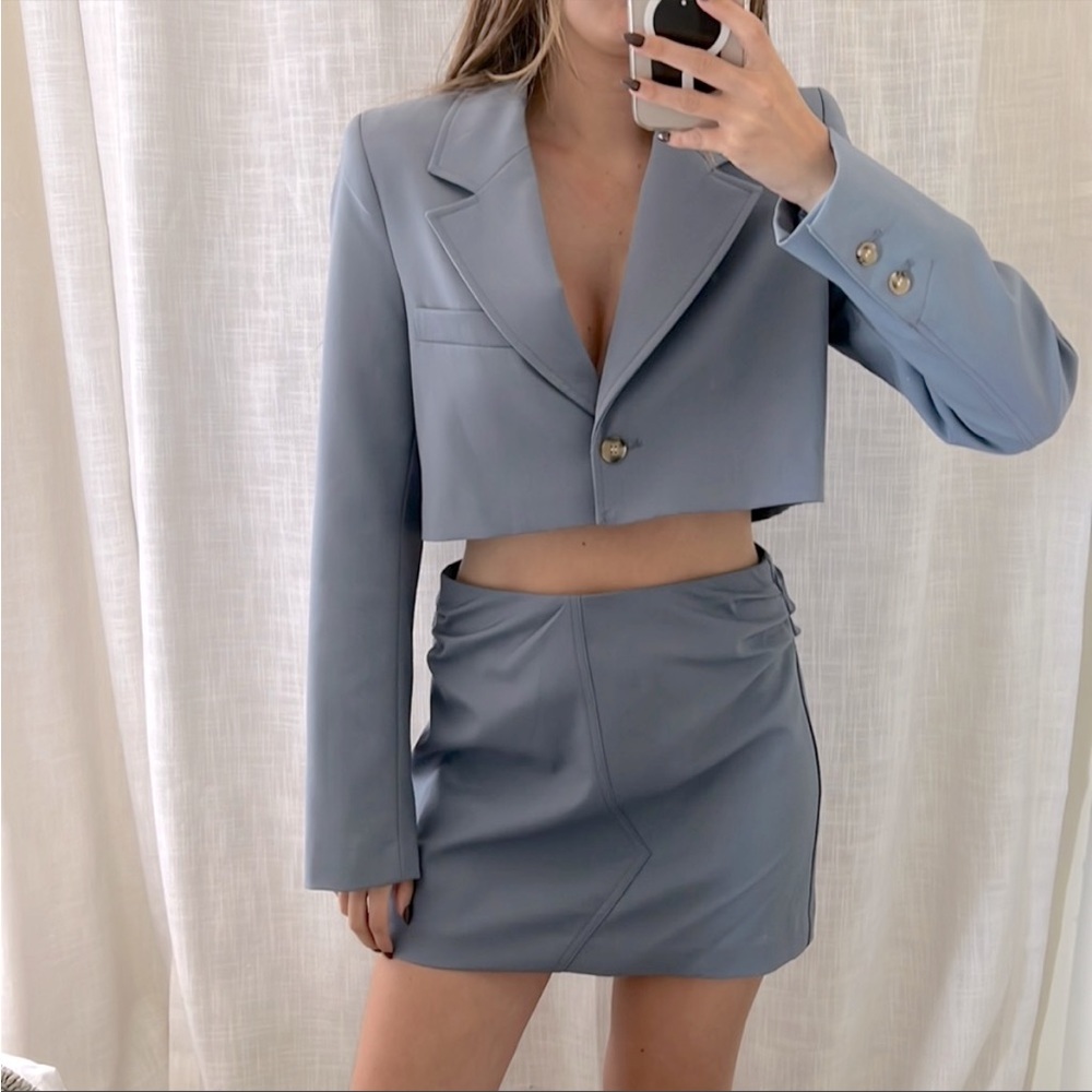 zara shirt with matching jacket set